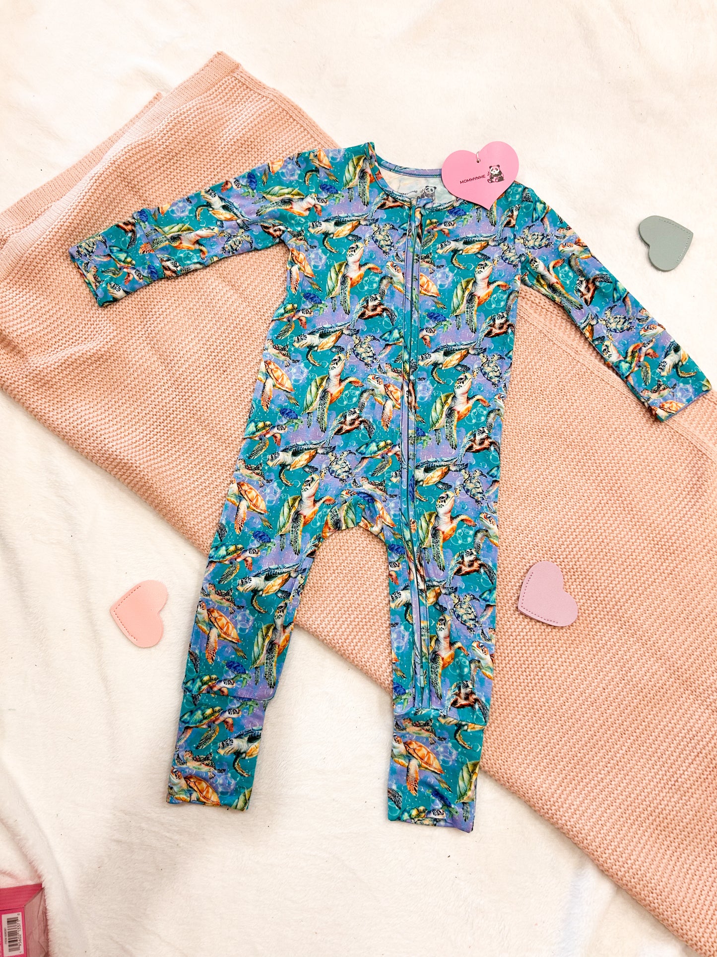 “Turtles” Bamboo Zip Up Pajamas