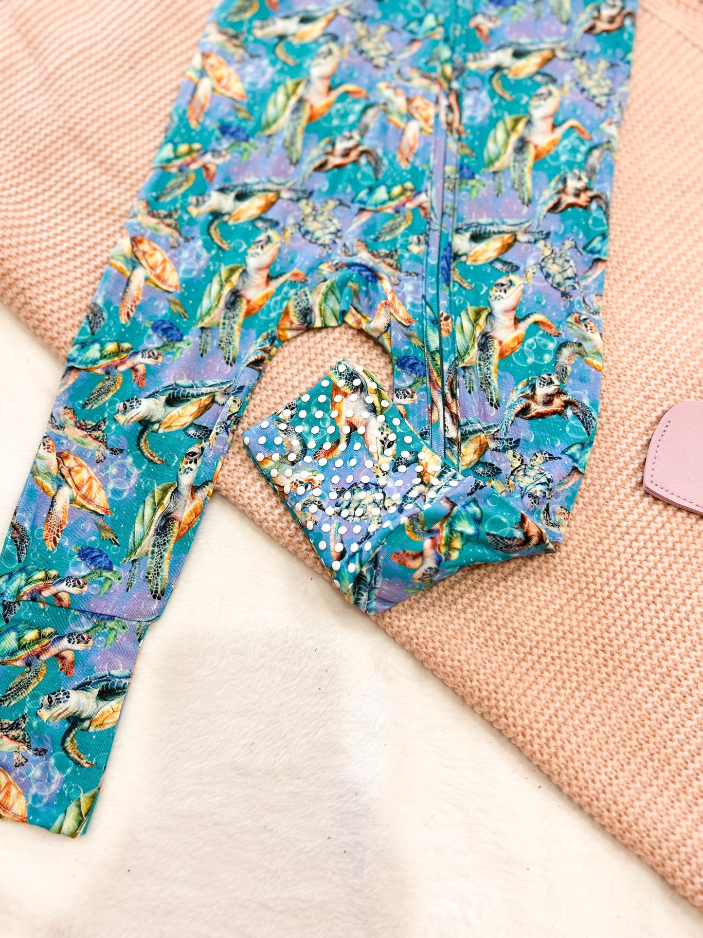 “Turtles” Bamboo Zip Up Pajamas