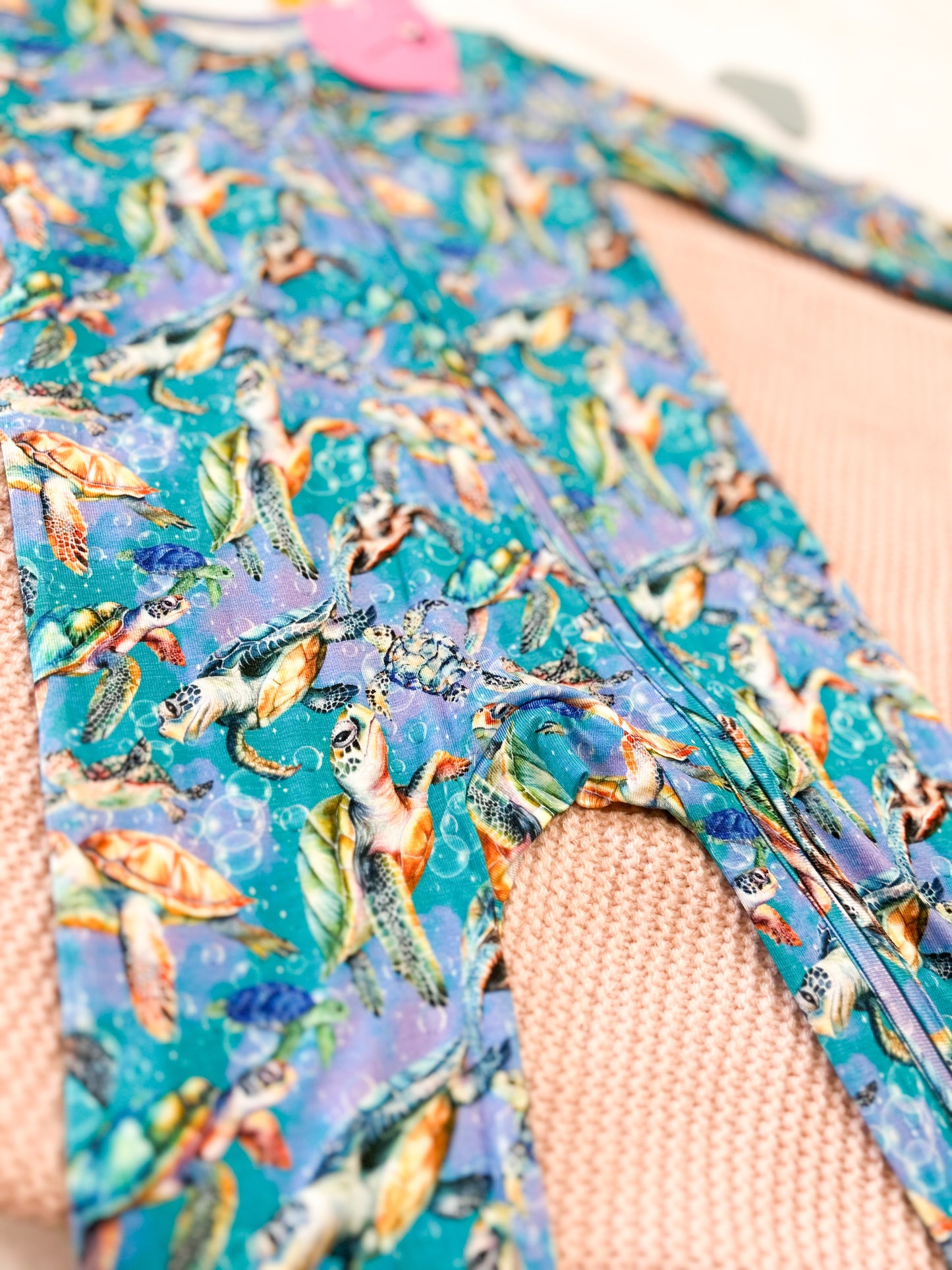 “Turtles” Bamboo Zip Up Pajamas