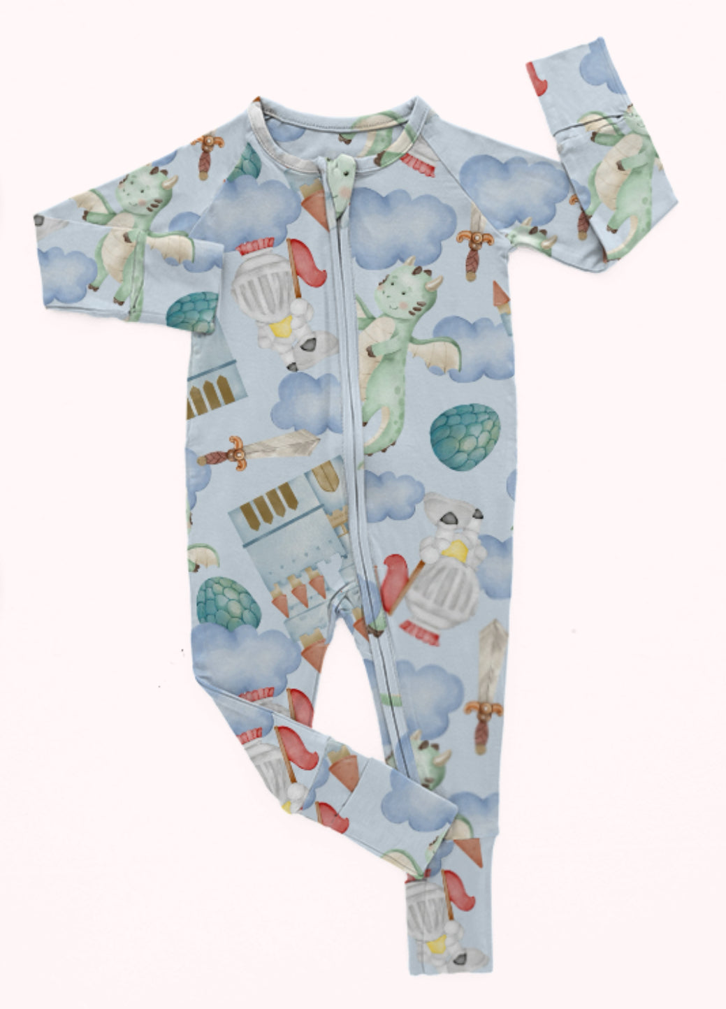 "Sleepless Knights" Zip-Up Bamboo Pajamas !!PREORDER!!