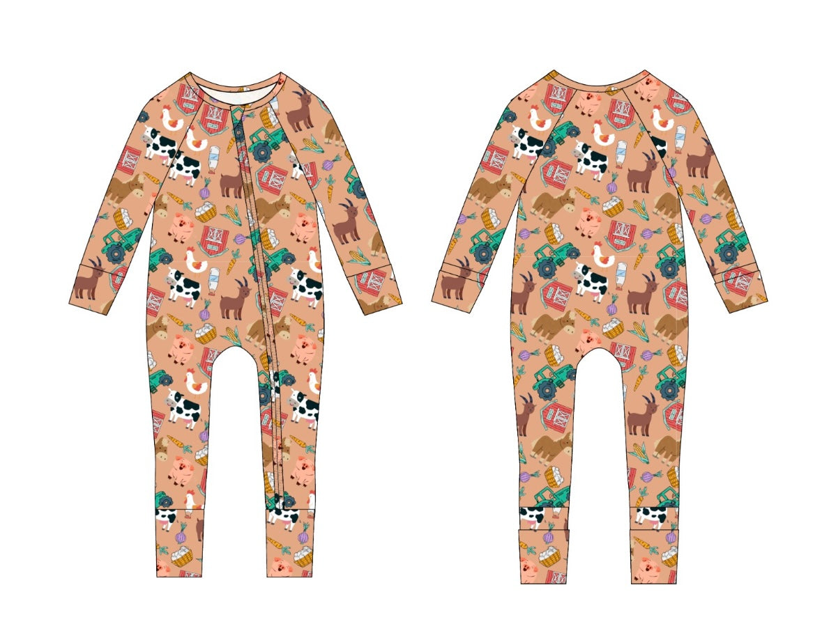 “Georgie Has a Farm” Zip up Pajamas PREORDER