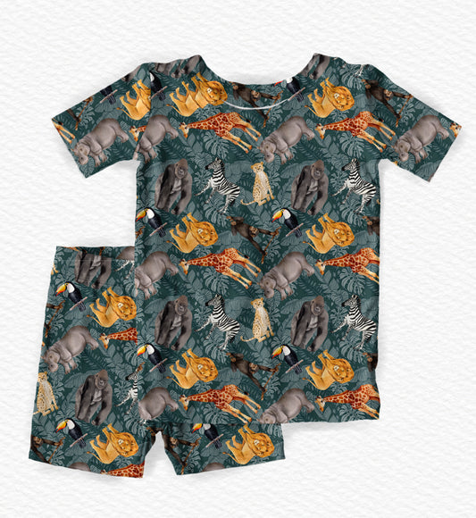 "The Mighty Jungle" Bamboo Short Sleeve Short Set