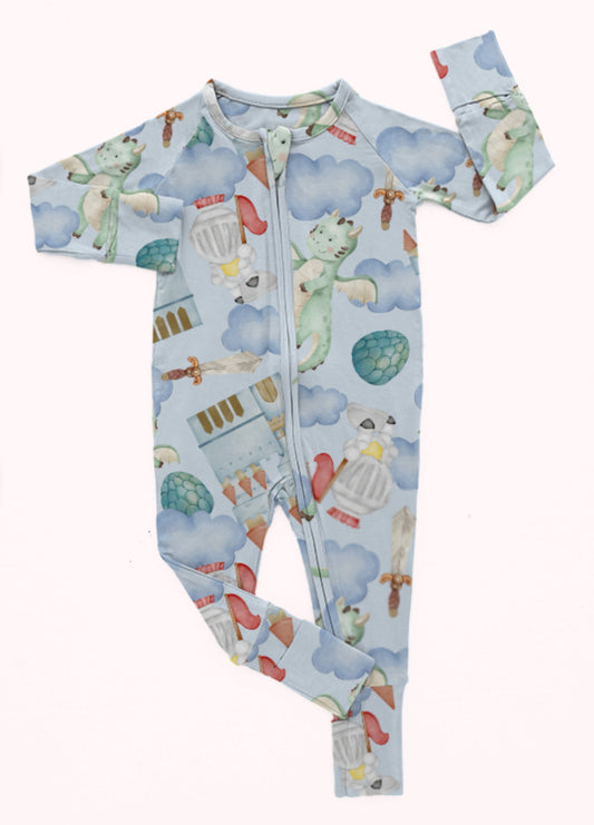 "Sleepless Knights" Zip-Up Bamboo Pajamas !!PREORDER!!