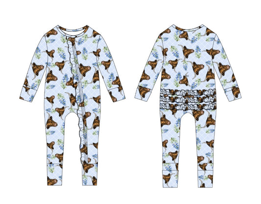 “ Better In Texas” Ruffle Zippy Bamboo Pajamas PREORDER
